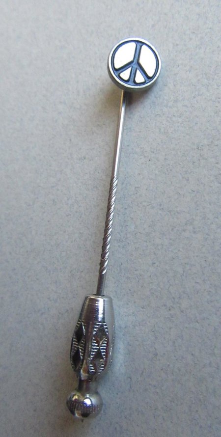 Vintage Peace Sign Stick Pin Hippie 