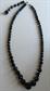 Vintage Black Glass Choker Necklace Strung On Chain