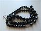 Vintage Black Glass Choker Necklace Strung On Chain