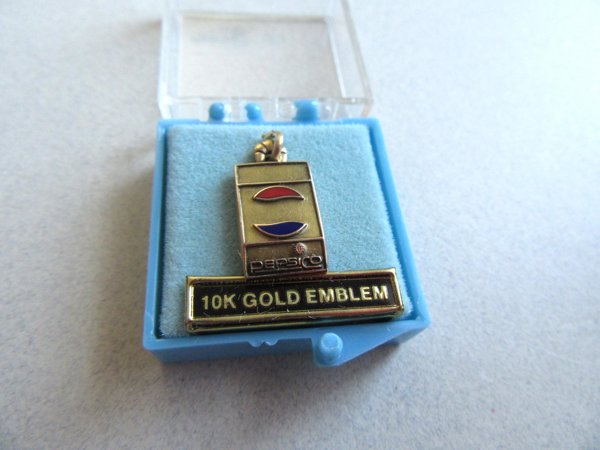 Vintage 10k Gold Pepsico Employee Pendant Pepsi Mint in Box 