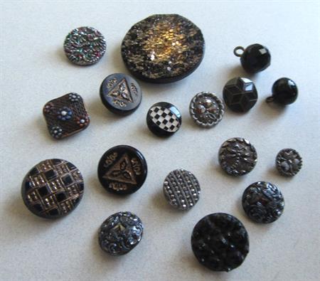Antique Glass Buttons Lot Sewing Notions Quilting 