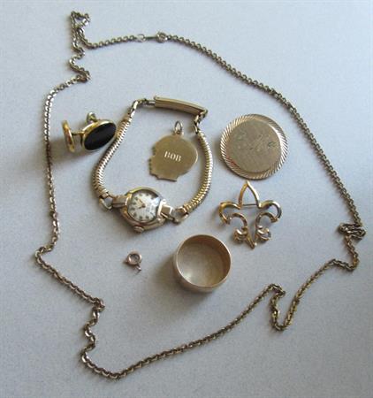 Vintage Gold Filled And Electroplate Jewelry Lot Scrap or Wear