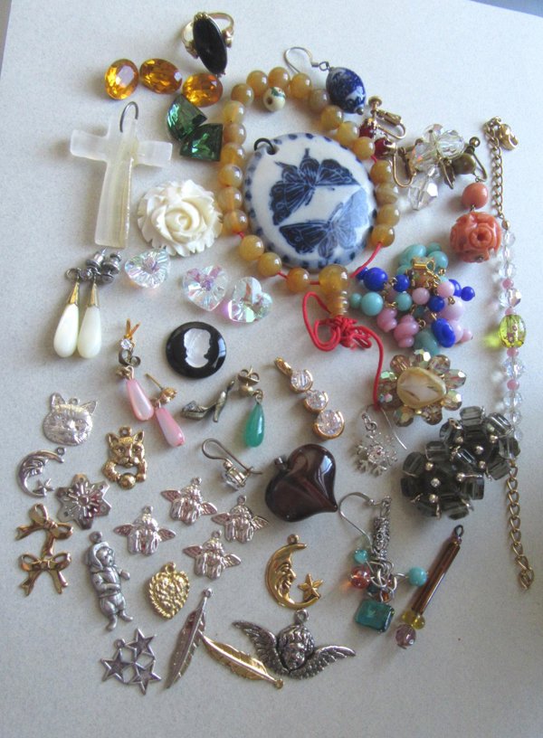 Jewelry Parts Lot Odds and Ends Doo Dads Charms