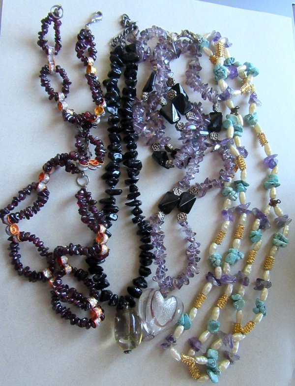 Gemstone Beads Lot Garnet Amethyst Quartz 