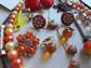 Vintage Jewelry Lot Necklaces Earrings Reds Oranges