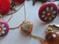 Vintage Jewelry Lot Necklaces Earrings Reds Oranges