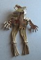 Vintage Mesh Scarecrow Pin Brooch