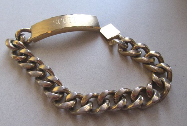 Vintage 1970's Scott ID Bracelet Men's Jewelry