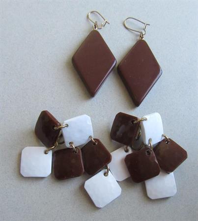 Vintage Mod 1960's Lucite Earrings Pierced and Clips