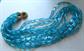 Vintage 1960's Aqua Multi Strand Necklace rhinestone Clasp