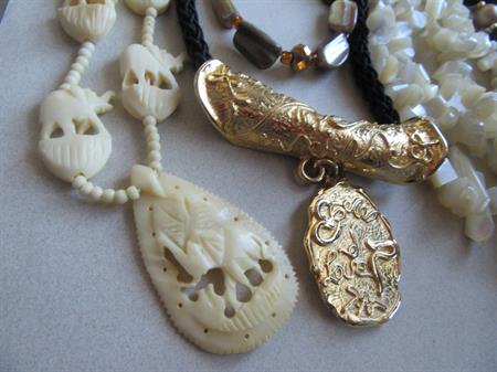 Vintage Jewelry Lot Mother of Pearl Bone