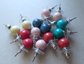 Mod Style Lucite Multi color Ball Pierced Earrings Lot Never Worn