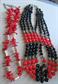 Two Necklaces Black Red Mother of Pearl