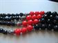 Two Necklaces Black Red Mother of Pearl