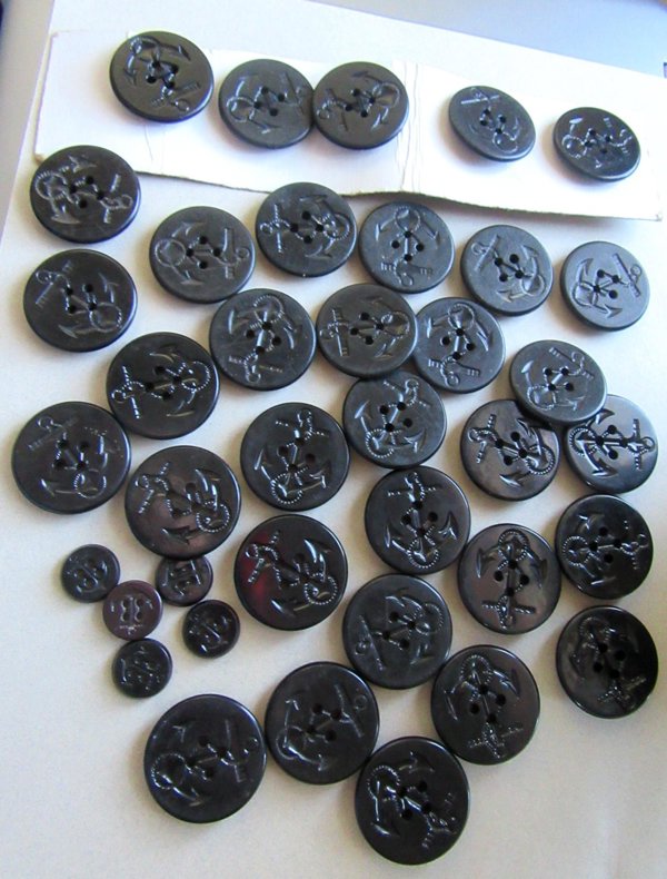 Vintage Navy Pea Coat Buttons 1 1/4"  Lot 