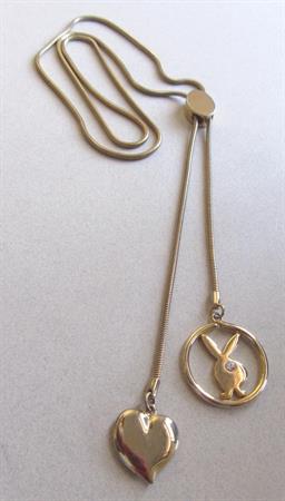 Vintage Palyboy Bunny Heart Charms Slide Mesh Necklace