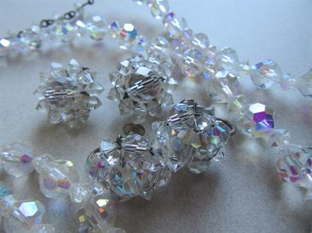 Vintage Aurora Borealis Crystal Beads Earrings Jewelry Making Supplies