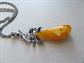 Sterling Silver Art Nouveau Style Pendant and Chain Amber? Fine Jewelry