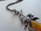 Sterling Silver Art Nouveau Style Pendant and Chain Amber? Fine Jewelry