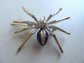 Rhinestone Navy Blue Spider Pin Figural Brooch