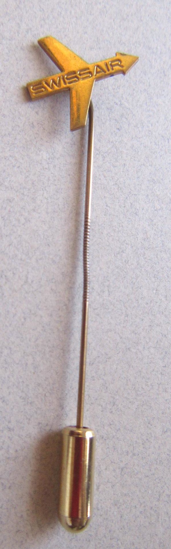 Vintage 1970's Swiss Air Stick Pin Huguenin le Locle Airplane Collectibles 