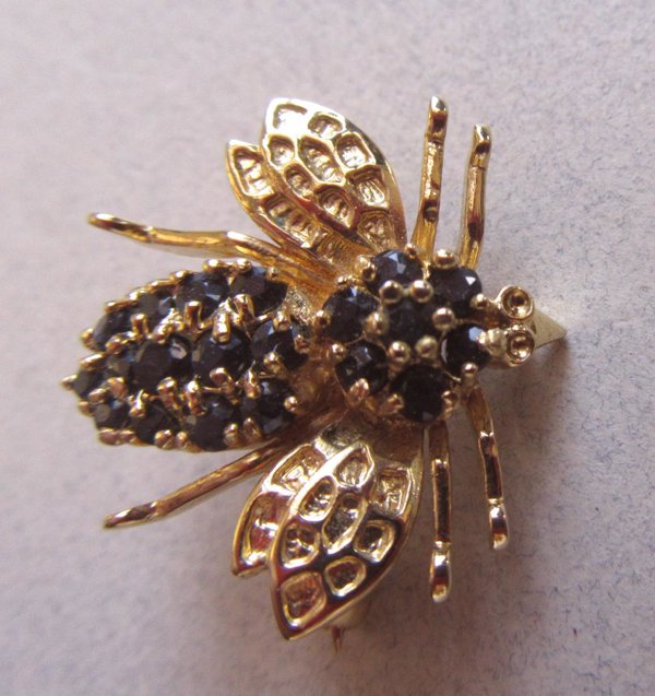 Sapphires? Bee Pin Figural Brooch