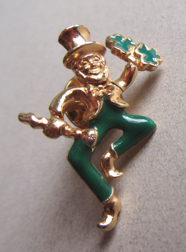 Vintage Avon Leprechaun ShamrocksTie Tac St. Patty's Day