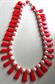 Vintage Red Lucite Faux Pearl Bib Necklace