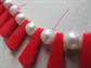 Vintage Red Lucite Faux Pearl Bib Necklace