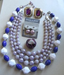 Vintage 1950's - '80's Jewelry Lot JJ Earrings glass Ring & More