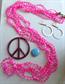 Vintage Fun Mod Jewelry Lot Peace Sign Earrings Necklace