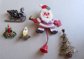 Vintage Christmas Jewelry Lot Mechanical Santa Pin Hong Kong Pins