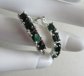 Dark Green Emerald Rhienstone Pierced Hoop Earrings