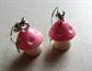 Tiny Pink Mushroom Pierced Earrings Shrooms Mycology