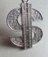 Large Rhinestone Dollar Sign Pendant
