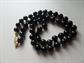 Vintage Black Glass Necklace Beads Signed Jewelry