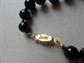 Vintage Black Glass Necklace Beads Signed Jewelry