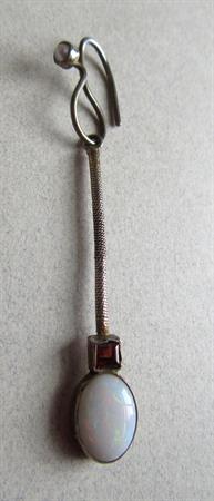 Vintage Opal Pearl And Gemstone Sterling Single Pierced Earring