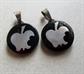 Two Vintage Eaten Apple Sterling Mexican Silver Apple Pendants Fine Jewelry