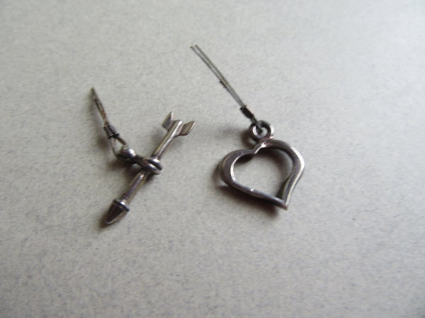 Sterling Silver Heart and Arrow Toggle Clasp Jewelry Making supplies