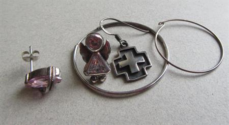 Single Sterling Silver Earrings Lot Fine Jewelry