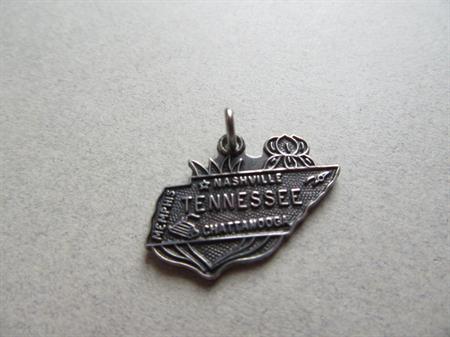 Vintage Tennessee Map Sterling Silver Charm Fine Jewelry