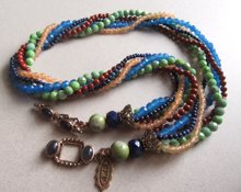 AKR Amy Kahn Russell Multi Strand Gemstone Necklace Signed Jewelry