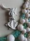 1950's Necklace Hong Kong And Anthropomorphic Spring Head Rabbit Pin
