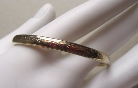 Gold Tone Etched Baby Bracelet