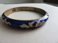 Vintage Cloisonné Blue Bangle Bracelet