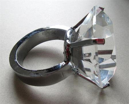 Giant Faceted Glass Engagement Ring Novely Piece Cake Topper