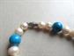 Genuine Fresh Water Pearl and Blue Stone Necklace