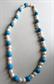 Genuine Fresh Water Pearl and Blue Stone Necklace