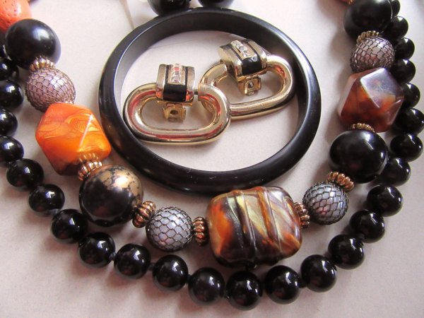 Jewelry Lot Onyx Necklace and More